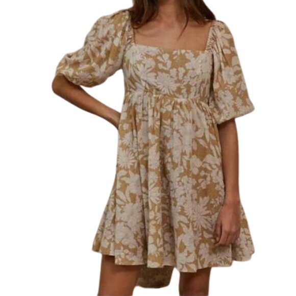 By Together Dresses & Skirts - By Together Women's Brown and Cream Everlast Floral Dress - Size Medium